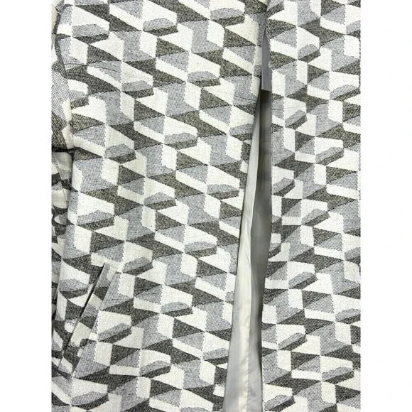 FRNCH Womens Open Jacket Metallic Ivory Silver Gold Medium Large Anthropologie - Picture 9 of 12